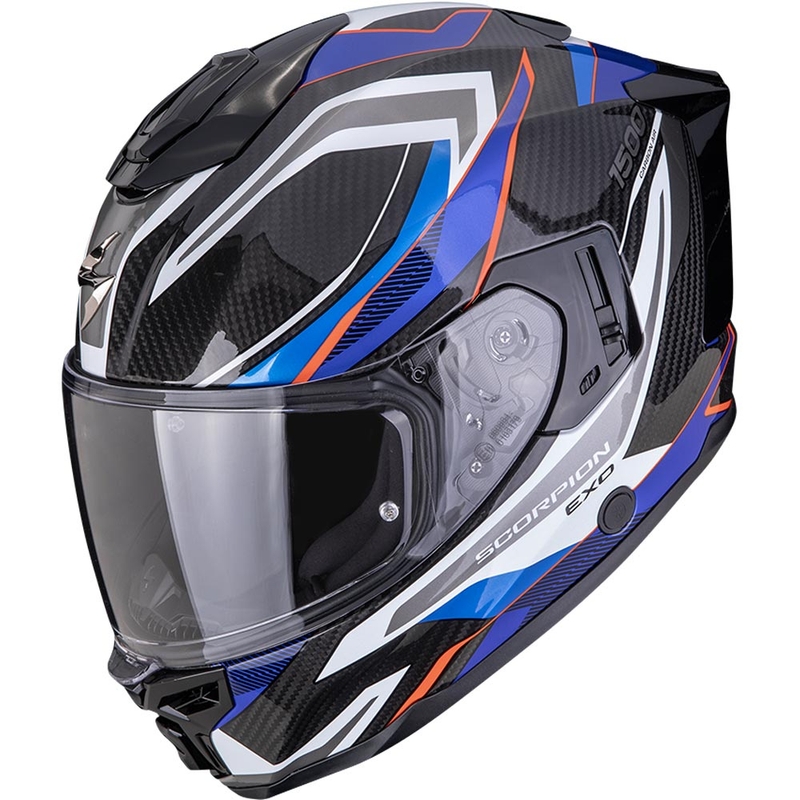 Casco integrale da moto Scorpion EXO-1500 Carbon Air Hydro nero-bianco-blu