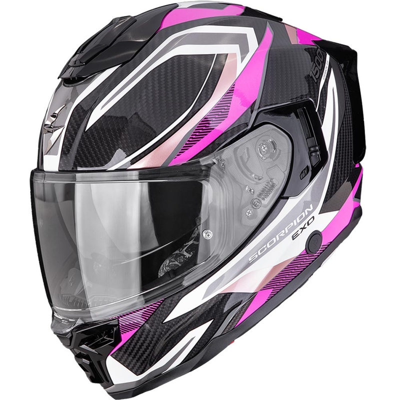 Casco integrale da moto Scorpion EXO-1500 Carbon Air Hydro nero-bianco-rosa