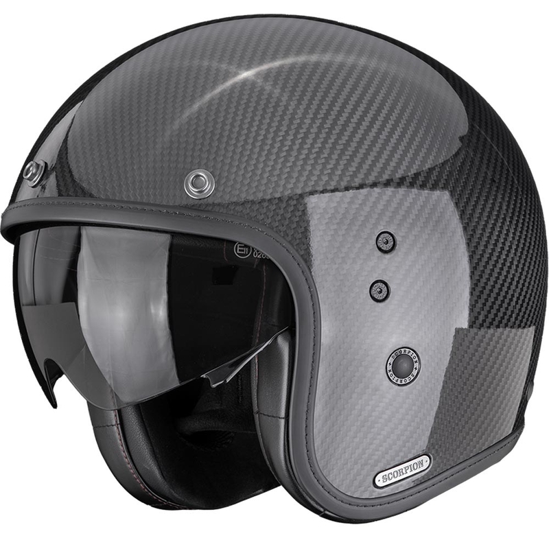 Casco da moto Scorpion Belfast II Carbon Solid Open Face, nero
