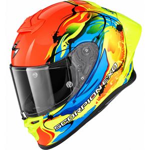 Casco integrale da moto Scorpion EXO-R1 EVO II Air Thrust rosso-blu-giallo fluo