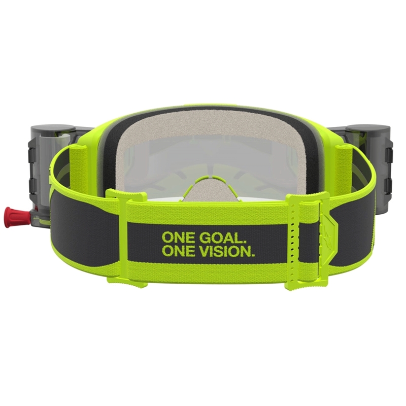 Occhiali da motocross Alpinestars Vision 5 Rora Roll-Off, colore giallo fluo e nero.