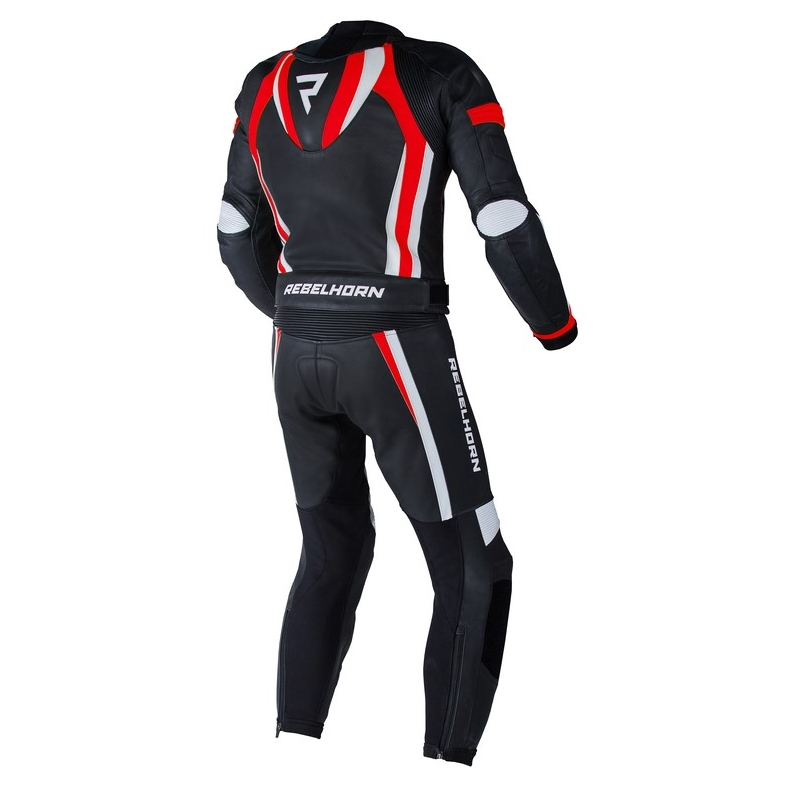 Tuta moto Rebelhorn Piston II PRO nero-bianco-rosso fluo Saldi