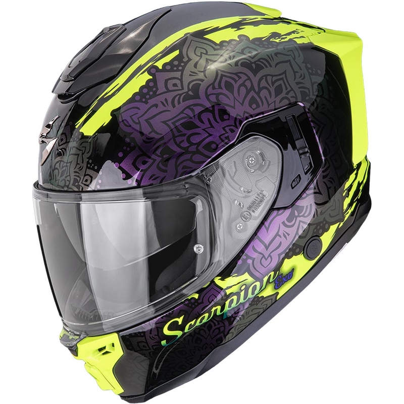 Casco integrale da moto Scorpion EXO-1500 Air Vortex nero-fluo giallo-cammello