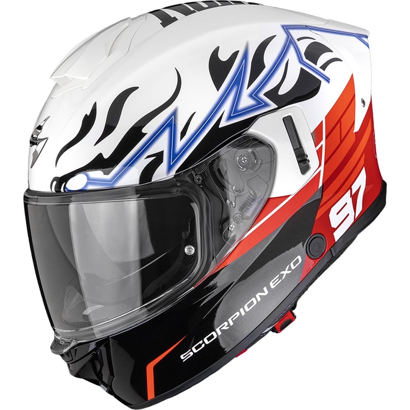 Casco integrale da moto Scorpion EXO-530 Air JSK 97 bianco-rosso