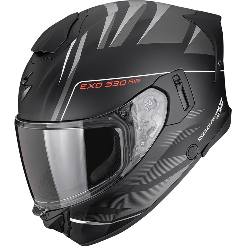 Casco integrale da moto Scorpion EXO-530 Air Tigris nero opaco-argento