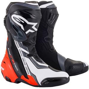 Stivali da moto Alpinestars Supertech R nero-fluo-rosso-bianco-grigio