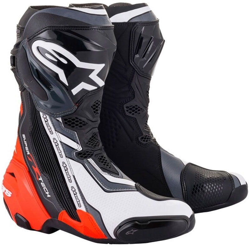 Stivali da moto Alpinestars Supertech R nero-fluo-rosso-bianco-grigio