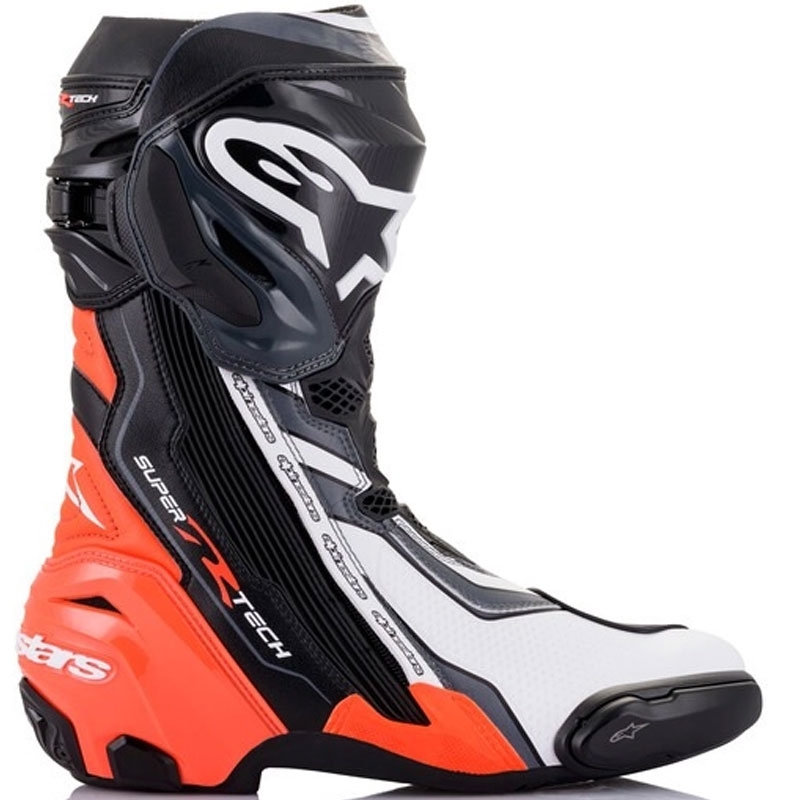 Stivali da moto Alpinestars Supertech R nero-fluo-rosso-bianco-grigio