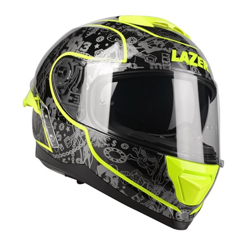 Lazer Rafale SR $13 Casco moto integrale originale nero-grigio-giallo fluo Saldi