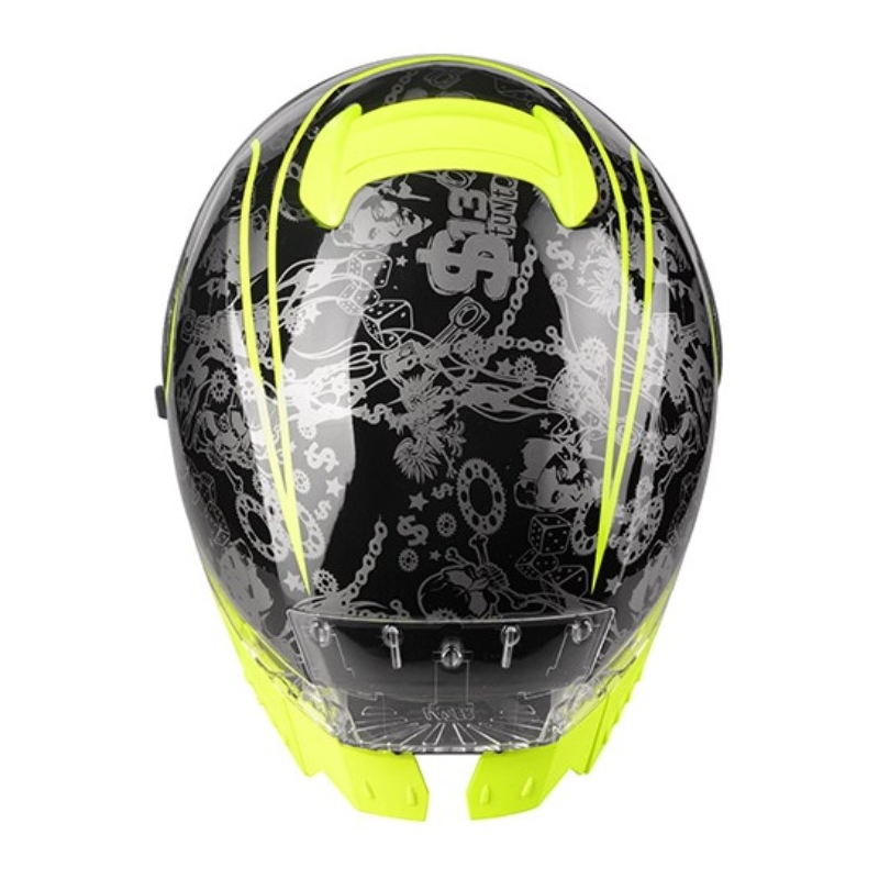 Lazer Rafale SR $13 Casco moto integrale originale nero-grigio-giallo fluo Saldi