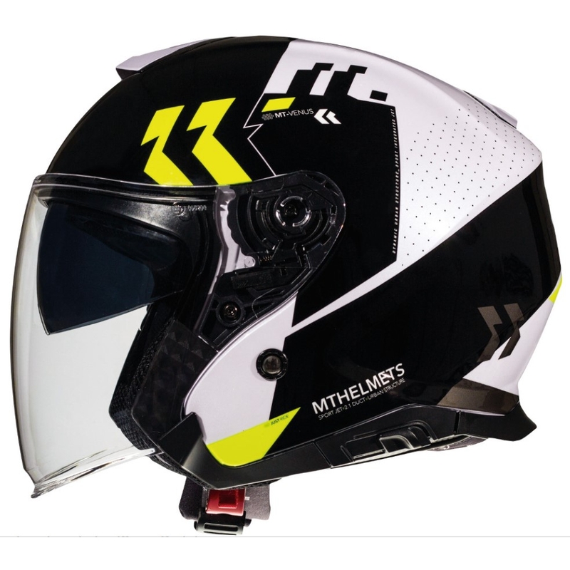 Casco moto aperto MT Thunder 3 SV Venus nero-bianco-giallo fluo Saldi