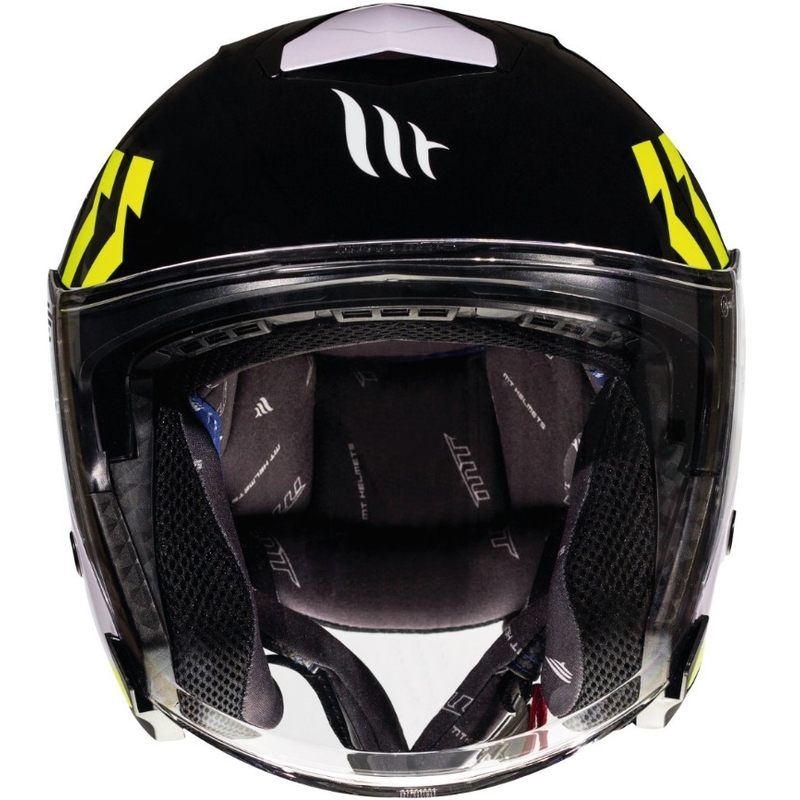 Casco moto aperto MT Thunder 3 SV Venus nero-bianco-giallo fluo Saldi