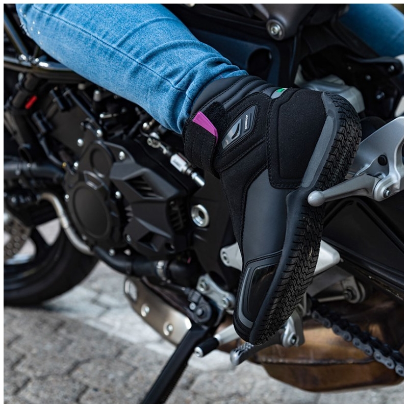 Stivali da moto da donna Stylmartin Vector WP neri e rosa