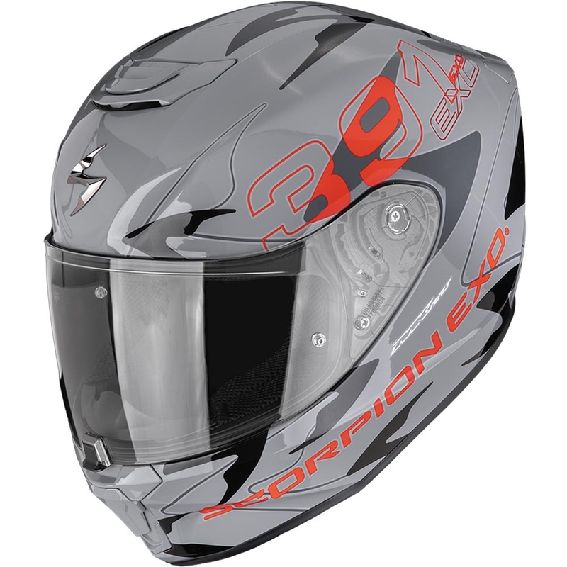 Casco integrale da moto Scorpion EXO-391 Key grigio-nero-rosso