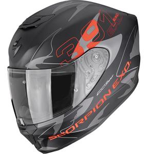 Casco integrale da moto Scorpion EXO-391 Key, nero opaco-argento-rosso
