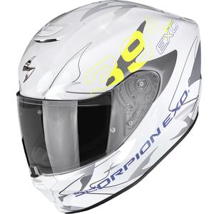 Casco integrale da moto Scorpion EXO-391 Key bianco-argento-giallo fluo