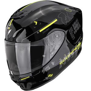Casco integrale da moto Scorpion EXO-391 Iron nero-giallo fluo