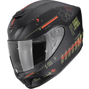 Casco integrale da moto Scorpion EXO-391 Iron, nero opaco-verde-rosso