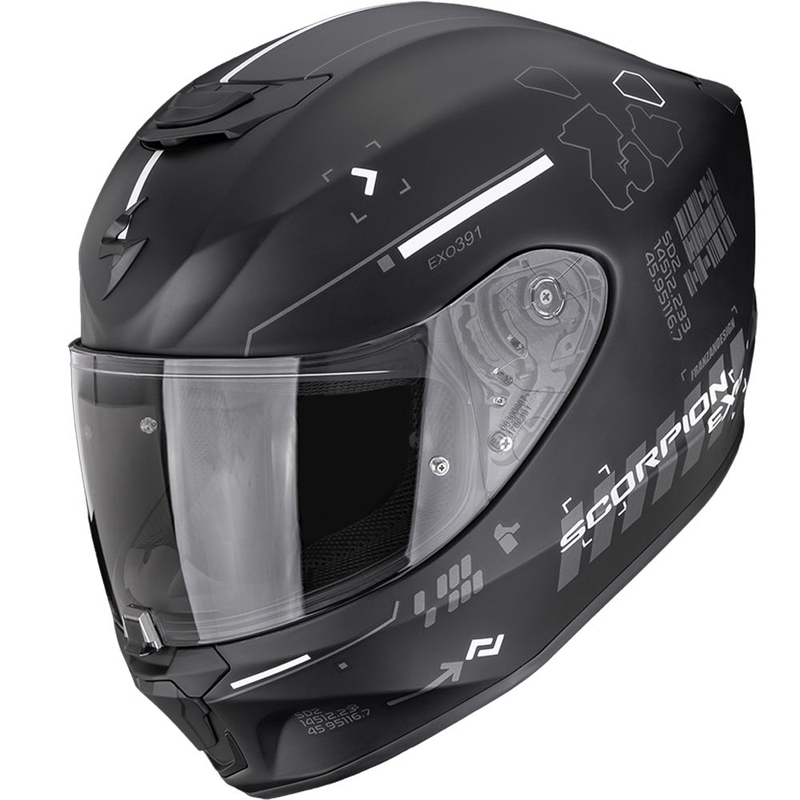 Casco integrale da moto Scorpion EXO-391 Iron, nero opaco-argento