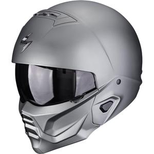 Casco modulare da moto Scorpion EXO-COMBAT II, tinta unita grigio titanio opaco.