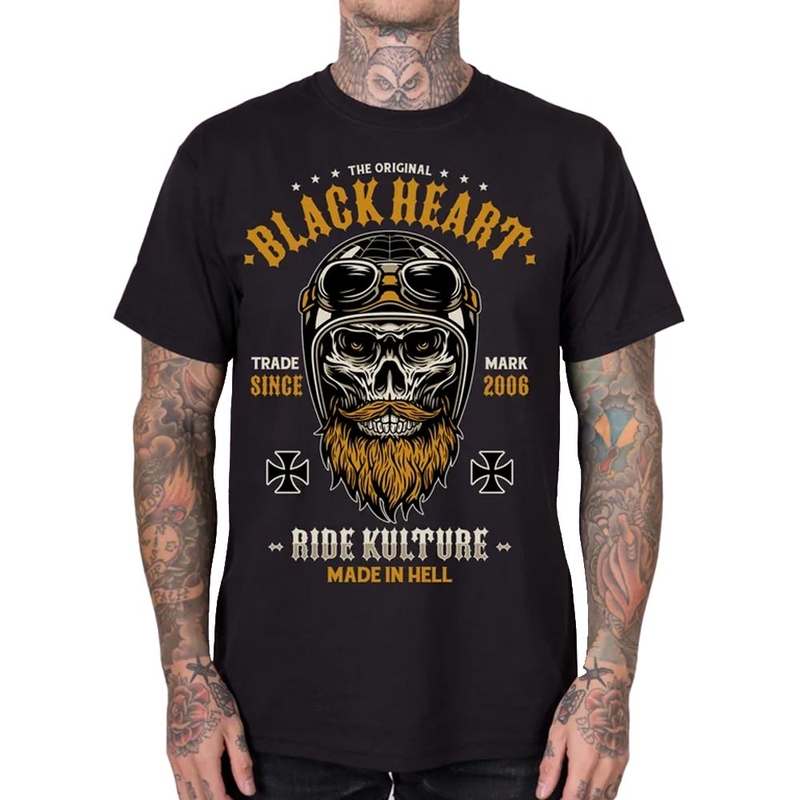 T-shirt nera Black Heart Whiskey