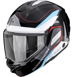 Casco apribile da moto Scorpion EXO-TECH II Passger, nero-bianco-blu