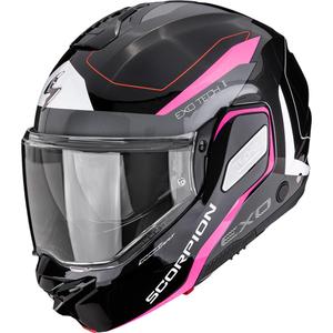 Casco apribile da moto Scorpion EXO-TECH II Passger nero-argento-rosa