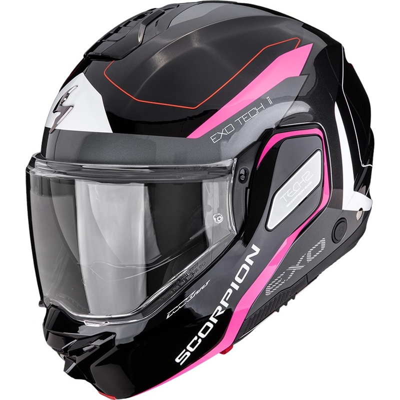 Casco apribile da moto Scorpion EXO-TECH II Passger nero-argento-rosa