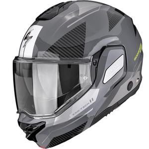 Casco da moto modulare Scorpion EXO-TECH II Void argento-giallo fluo