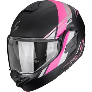 Casco da moto modulare Scorpion EXO-TECH II Markus nero opaco-rosa