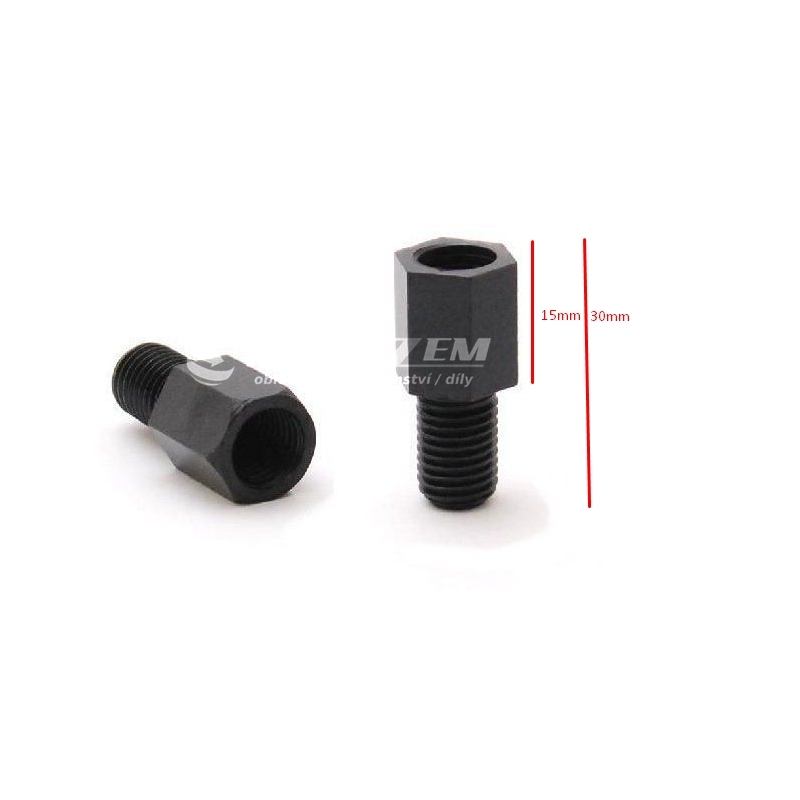 Adattatore per specchio Vicma, filettatura esterna destra M8/125 - filettatura interna destra M8/125 universale