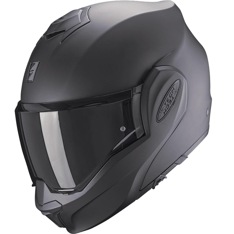 Casco da moto modulare Scorpion EXO-TECH Lite Solid, nero opaco