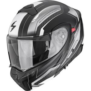 Casco da moto modulare Scorpion EXO-930 EVO Space, nero opaco-argento-bianco