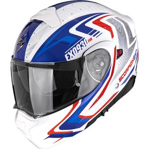 Casco da moto modulare Scorpion EXO-930 EVO Alpha bianco-rosso-blu