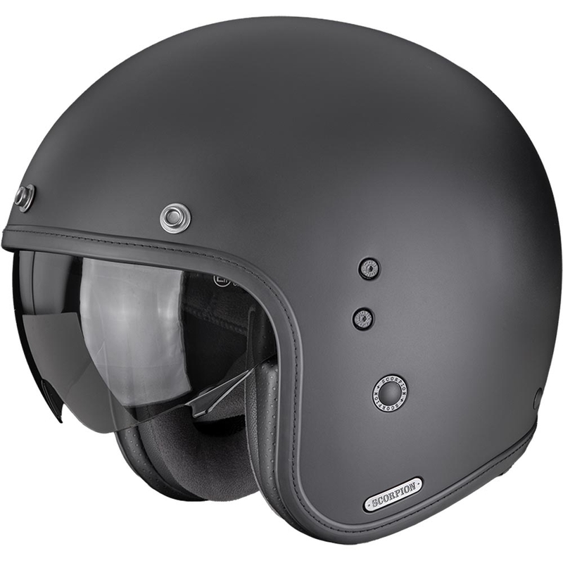 Casco da moto Scorpion Belfast II Solid Open Face, nero opaco