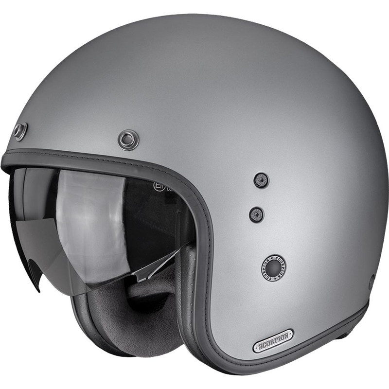 Casco da moto Scorpion Belfast II Solid Open Face, colore grigio titanio opaco.