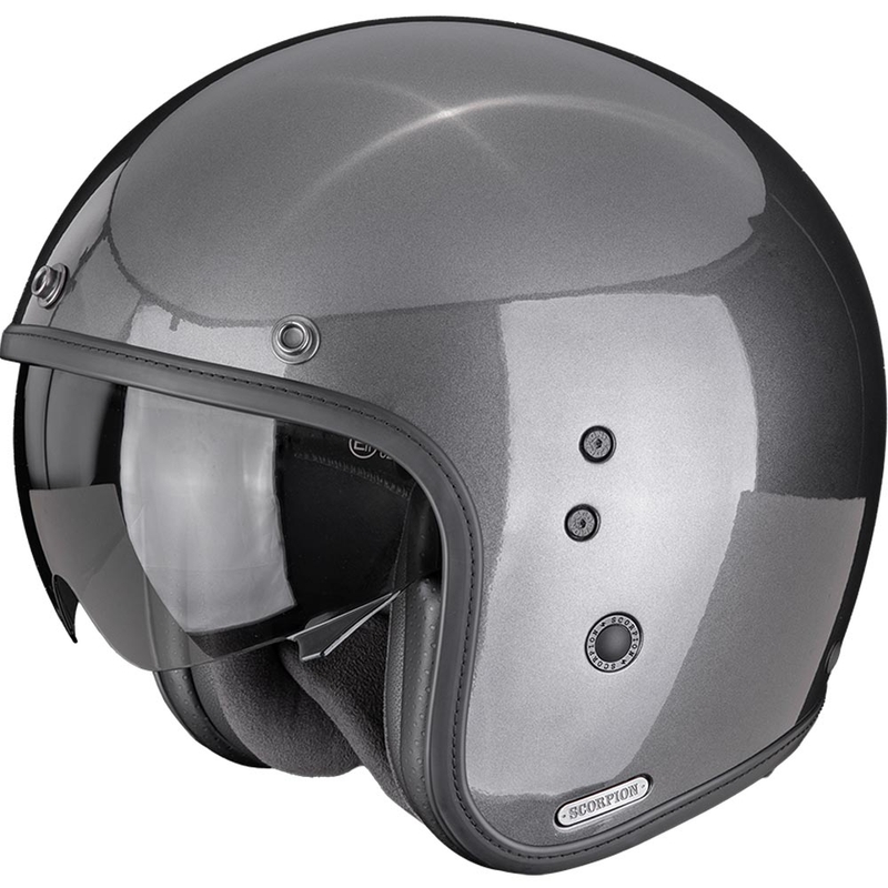 Casco da moto Scorpion Belfast II Solid Open Face, grigio metallizzato