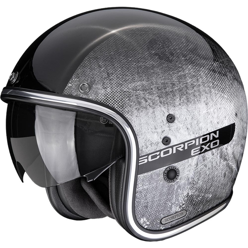 Casco da moto aperto Scorpion Belfast II Quest nero-argento