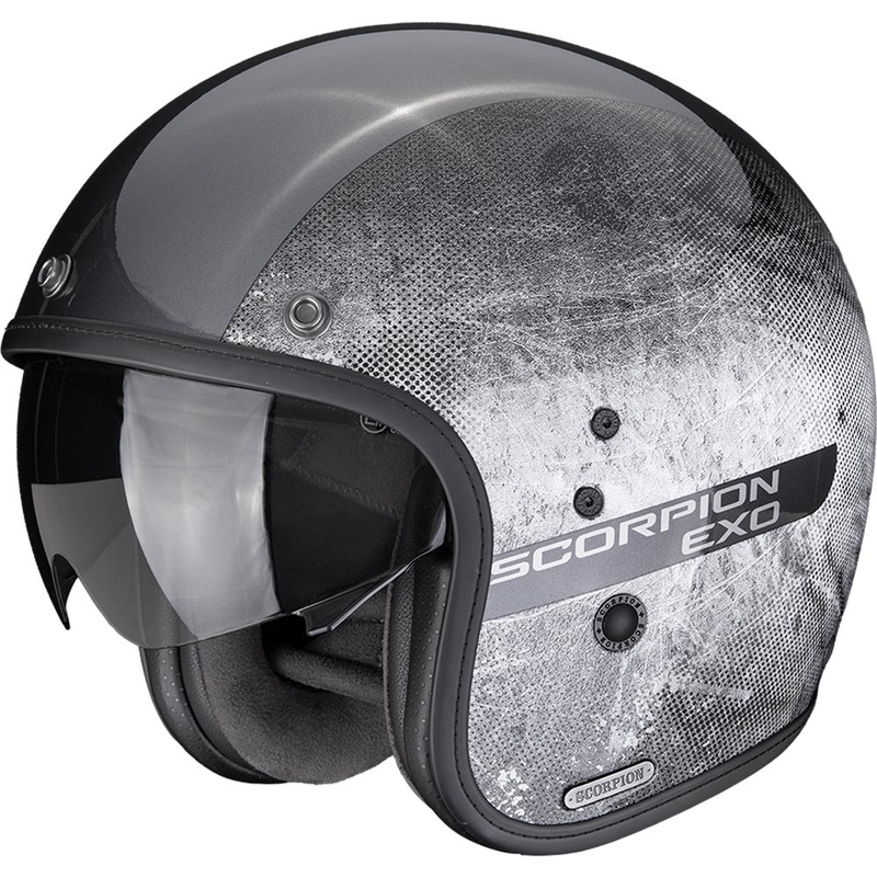Casco da moto aperto Scorpion Belfast II Quest, argento-nero