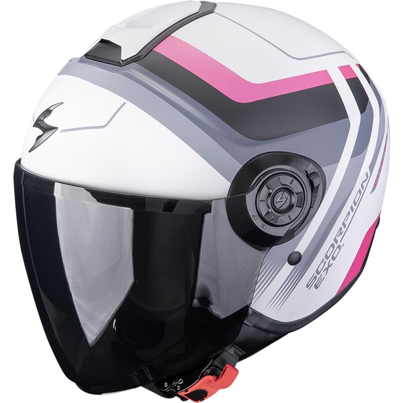 Casco da moto aperto Scorpion EXO-CITY II Sport grigio opaco-rosa