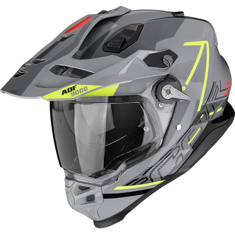 Casco da enduro Scorpion ADF-9000 Air Summit argento-giallo fluo