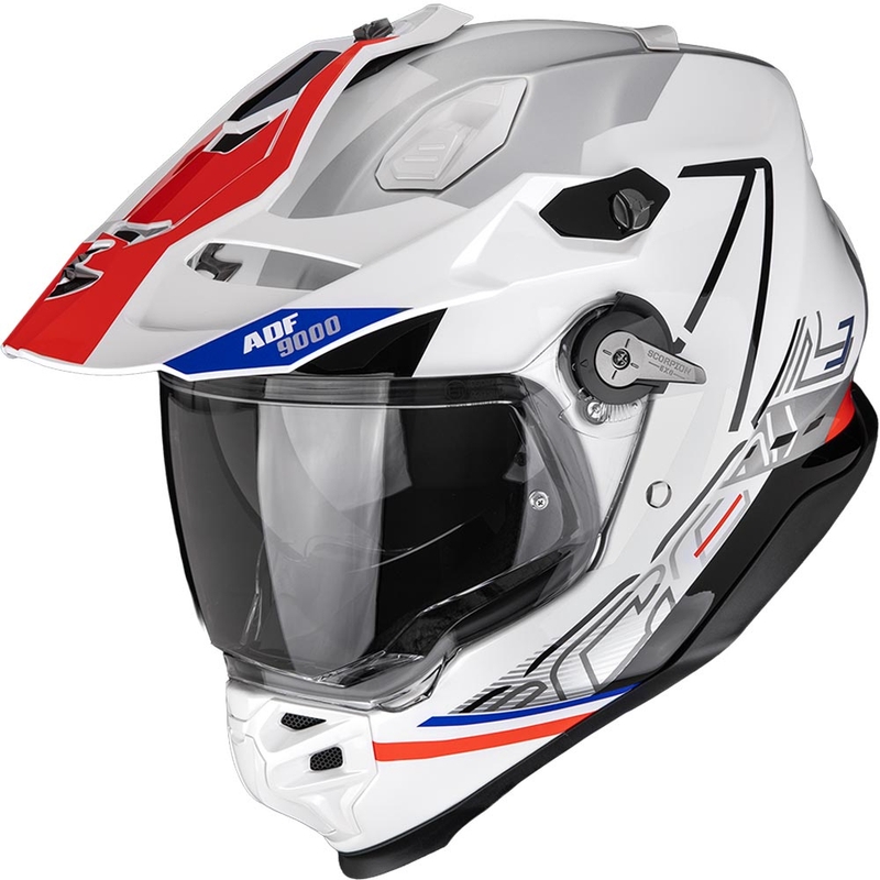 Casco da enduro Scorpion ADF-9000 Air Summit bianco-rosso-argento