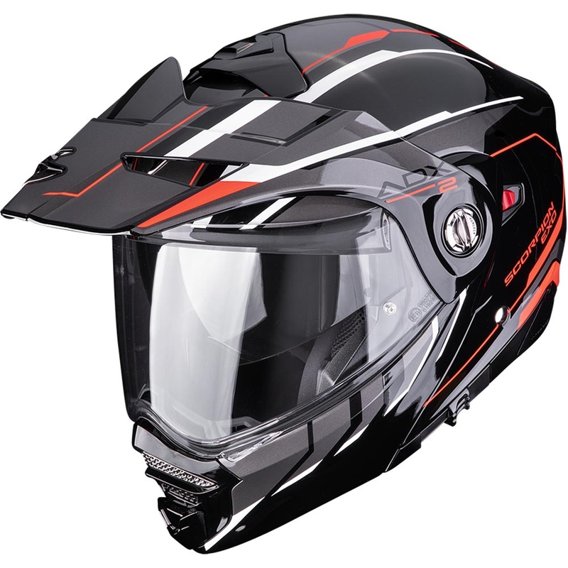 Casco da moto Enduro Scorpion ADX-2 Walt nero-argento-rosso
