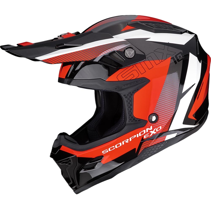 Casco da motocross Scorpion SMX-10 Speed nero-bianco-rosso