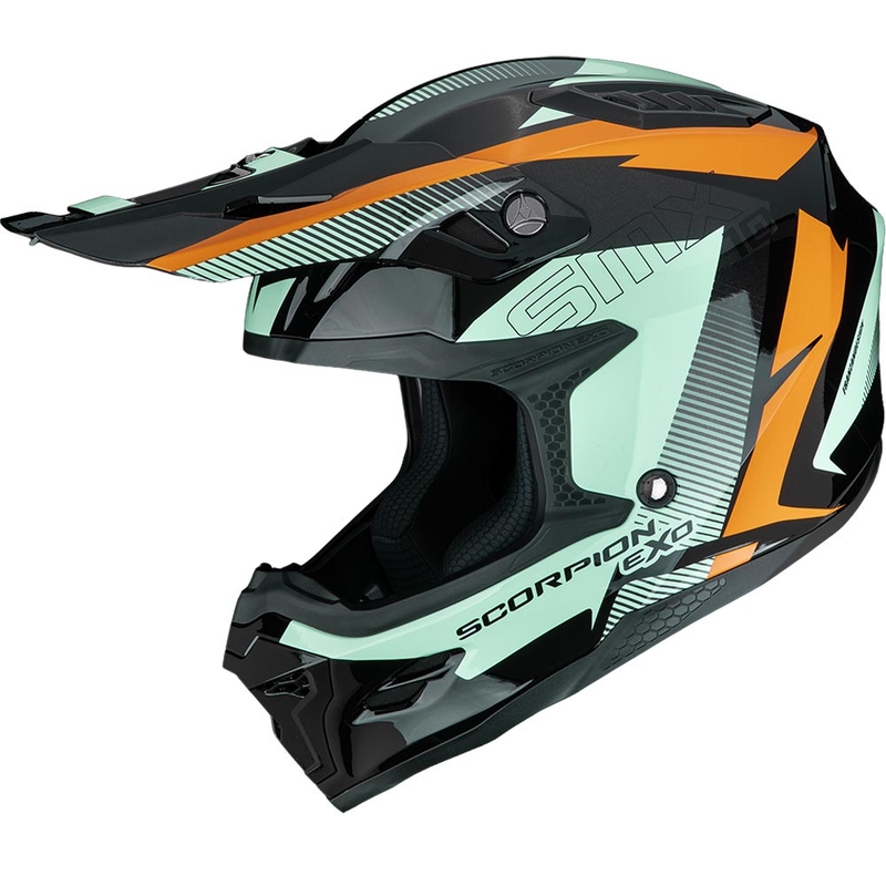 Casco da motocross Scorpion SMX-10 Speed nero-arancione-verde