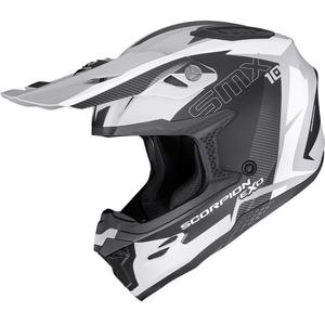 Casco da motocross Scorpion SMX-10 Speed grigio opaco-nero-bianco