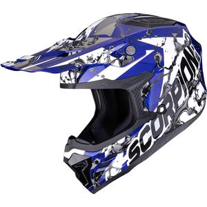 Casco da motocross Scorpion SMX-10 Gasline blu-bianco-nero