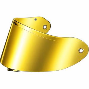 Visiera per casco da moto ZED XD1 con predisposizione per pellicola FogCity, effetto specchio oro