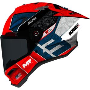 Casco integrale da moto MT KRE 2 PLUS danese 26 Stagione B5 rosso-blu