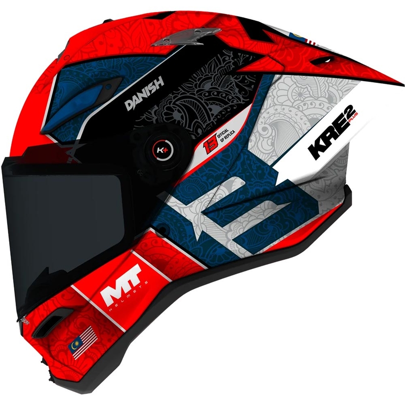 Casco integrale da moto MT KRE 2 PLUS danese 26 Stagione B5 rosso-blu